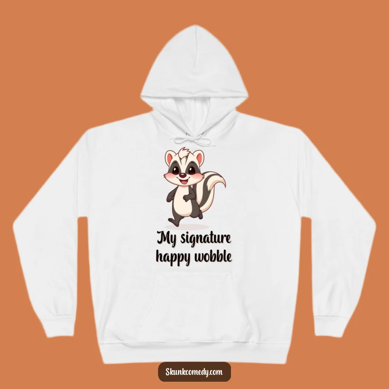 Funny Wobbly Skunk Hoodie: Cozy Up With This Happy Skunk