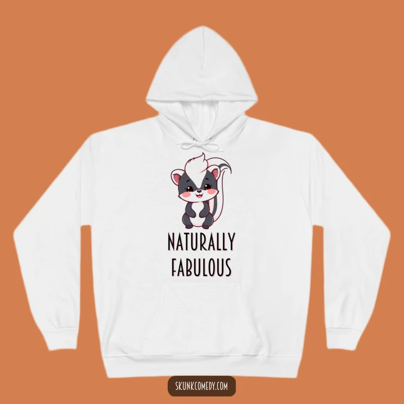Cozy Funny Kawaii Skunk Hoodie: Friendly charm, a warm funny gift for snuggly comfort.