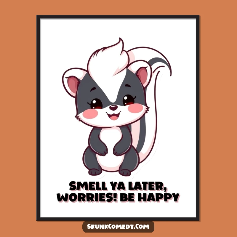 Free Printable Wall Art: Friendly Kawaii Skunk, Hilarious Downloadable Decor