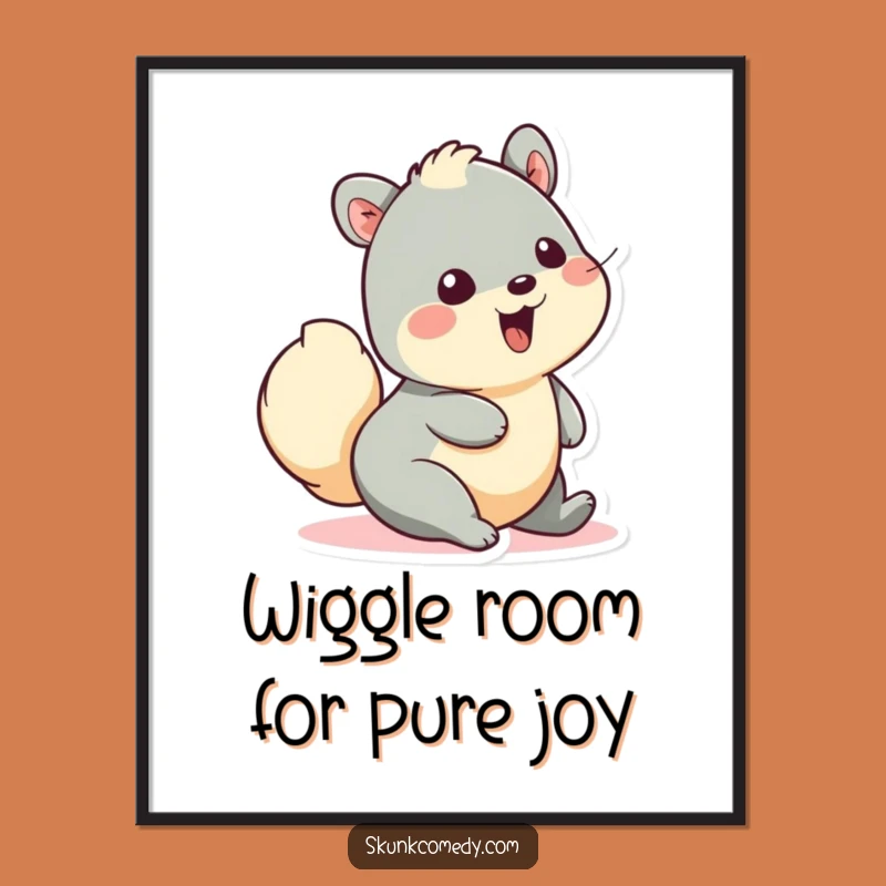Free Printable Wall Art: Playful Creature's Joyful Tail Wag - Cute Downloadable Decor