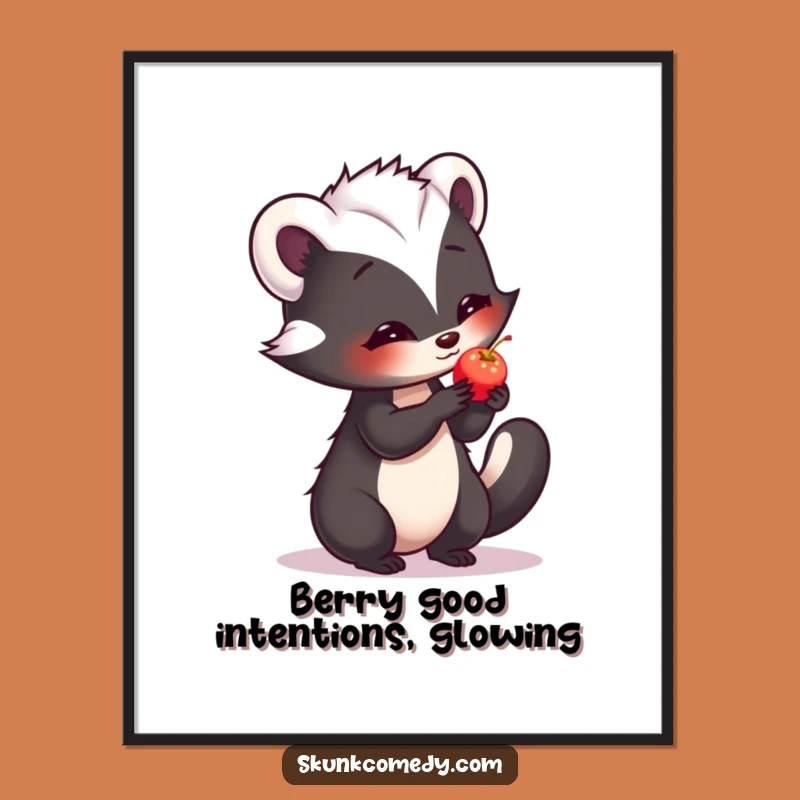 Free Printable Wall Art: Shy Skunk Berry, Whimsical Downloadable Decor