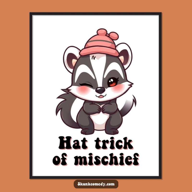 Free Printable Wall Art: Winking Skunk Hat - Mischievous Downloadable Decor!