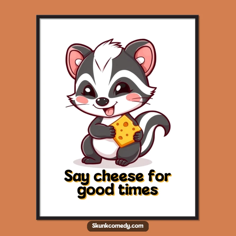 Kawaii Skunk Cheese Art: Free Printable Downloadable Decor for Cute Spaces