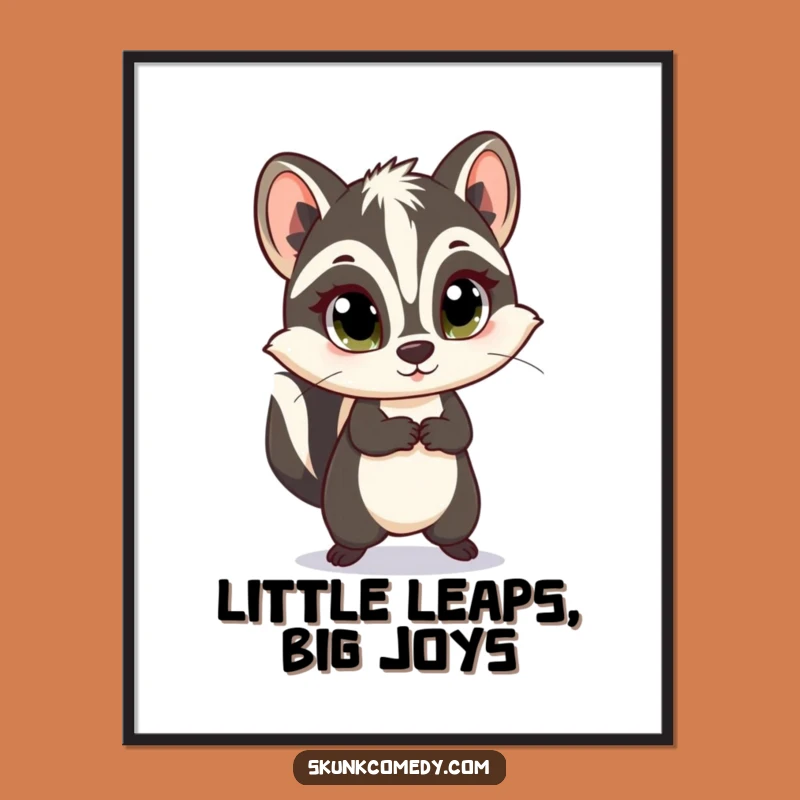 Funny Free Printable Wall Art: Innocent Skunk Skip Downloadable Art Gift