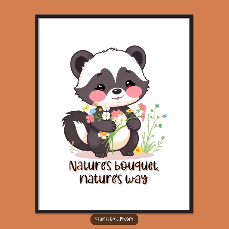 Free Printable Skunk Wall Art: Wildflower Charm, Funny Downloadable Art