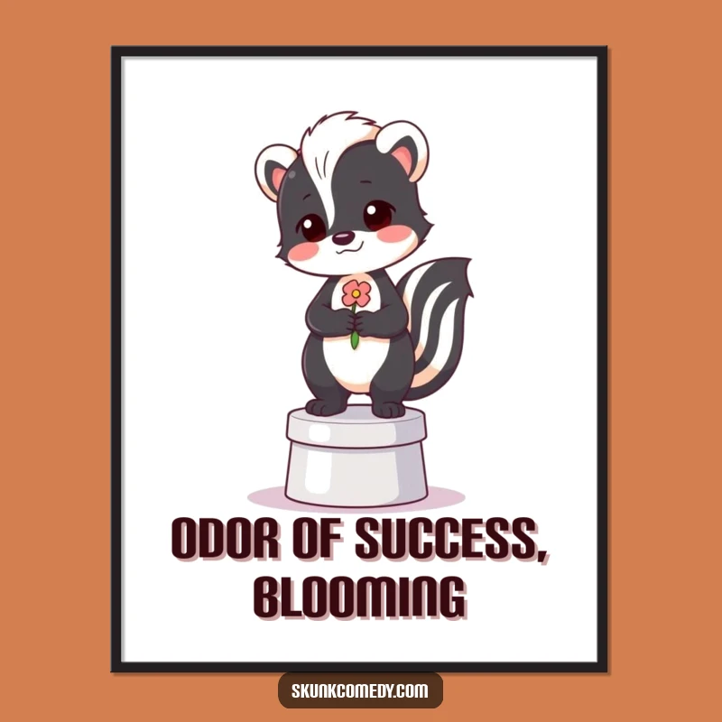 Free Printable Wall Art: Proud Skunk with Flower, Funny Downloadable Decor