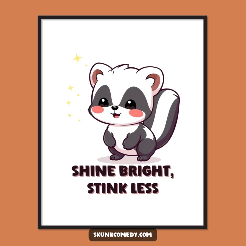 Free Printable Kawaii Skunk Wall Art: Sparkles of Joy Decor Download