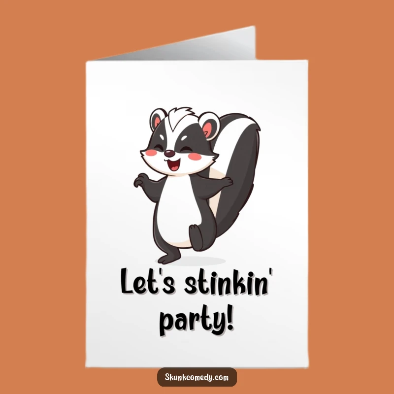 Jigging Skunk Birthday Card: Free Printable Dance Party Greeting for Fun Times