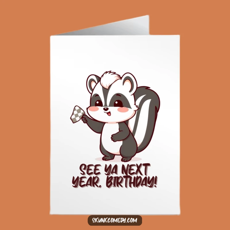 Farewell to Boring! Free Printable Skunk Birthday Card - Downloadable Fun Gift.