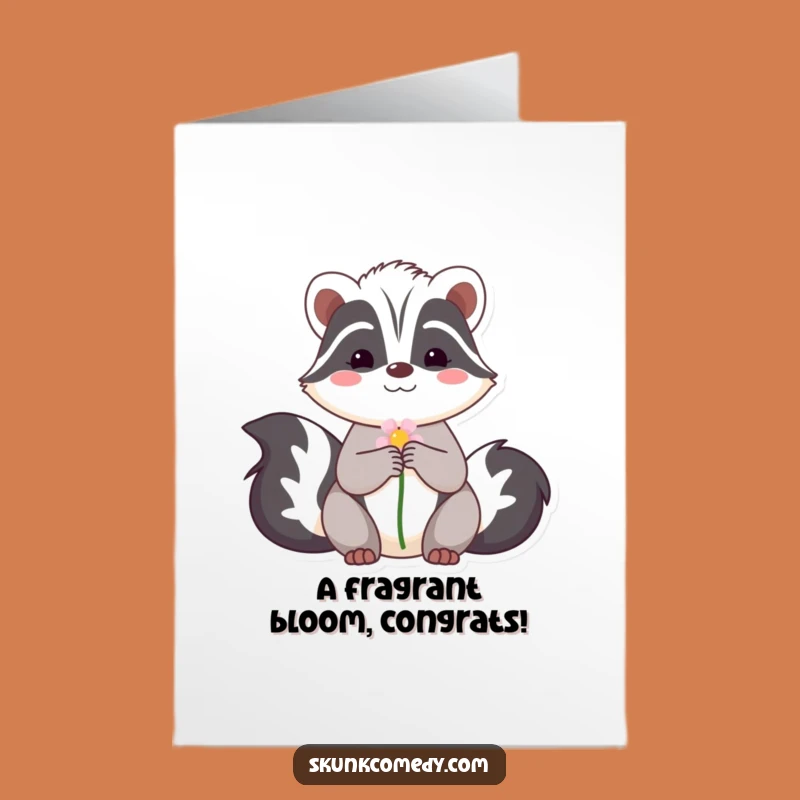 Free Printable Skunk Congrats Card Shy Smile Downloadable Gift