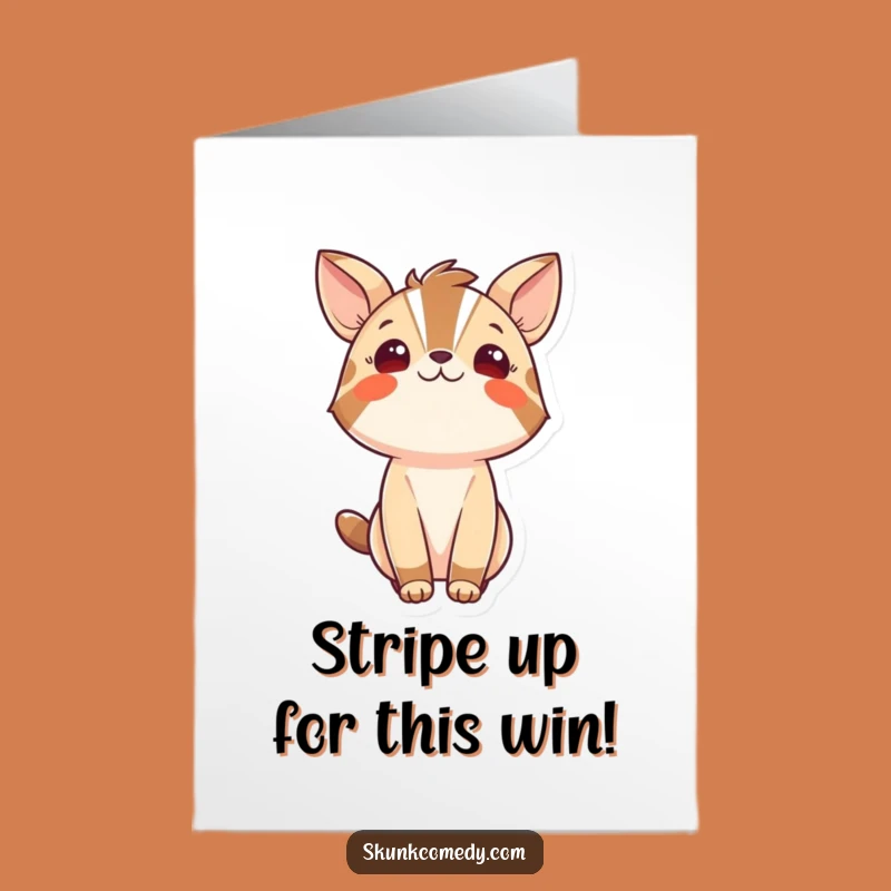Free Printable Congrats Card: Striped Animal Awe - Downloadable Joyful Message