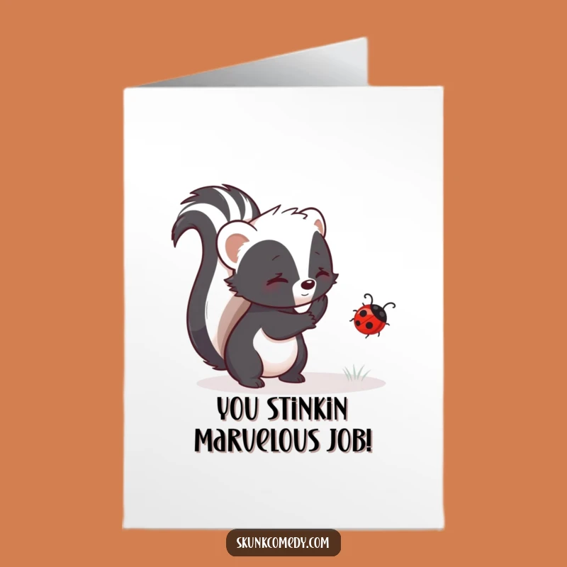 Funny Free Printable Congrats Card: Skunk Guides Ladybug, Downloadable Success!