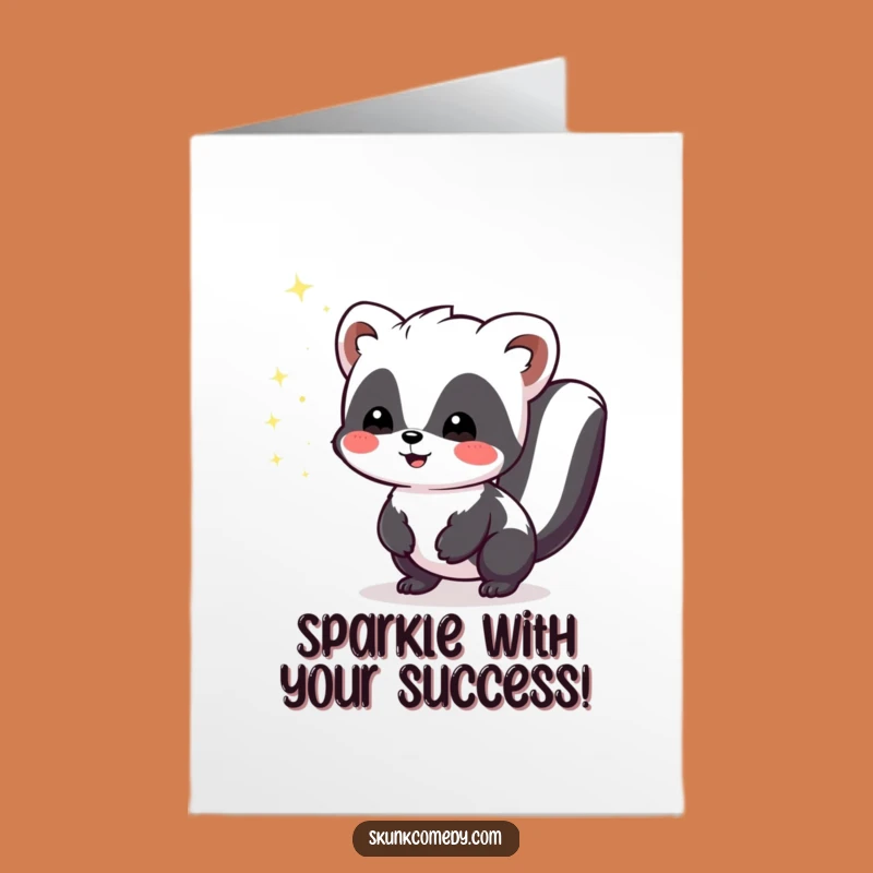 Free Printable Kawaii Skunk Congrats Card: Sparkles of Joy Downloadable Gift