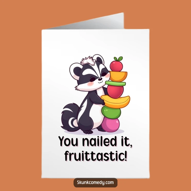 Free Printable Skunk Fruit Congratulations Card: Hilarious Downloadable Surprise Gift!