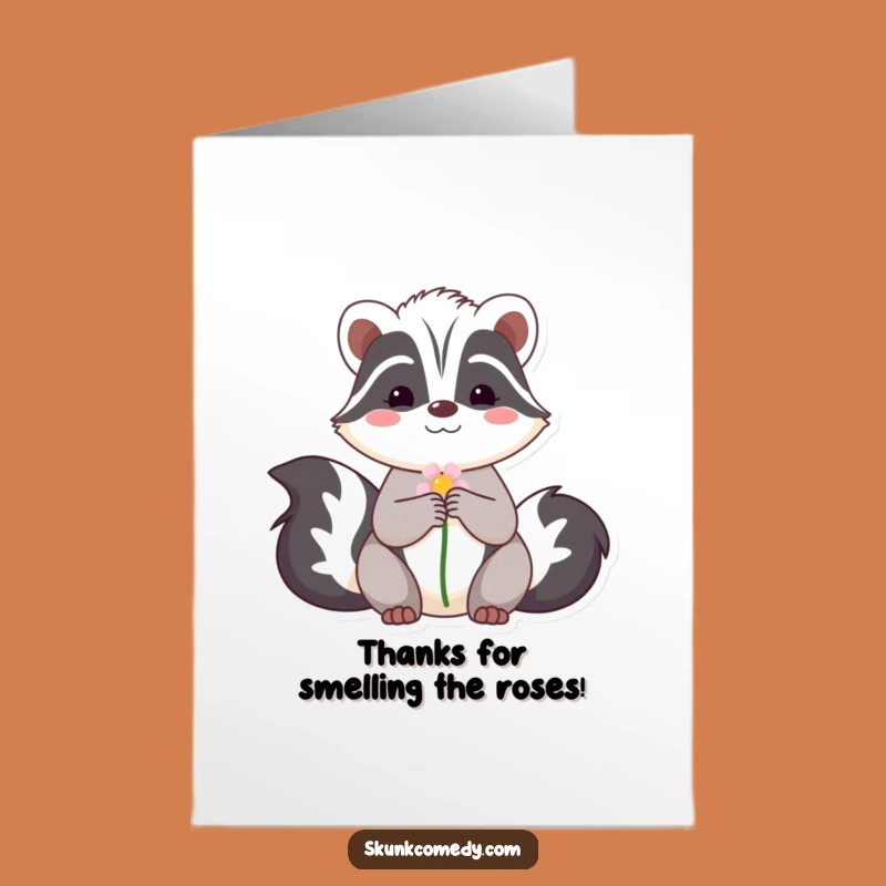 Free Printable Skunk Thank You Card Shy Smile Downloadable Gift