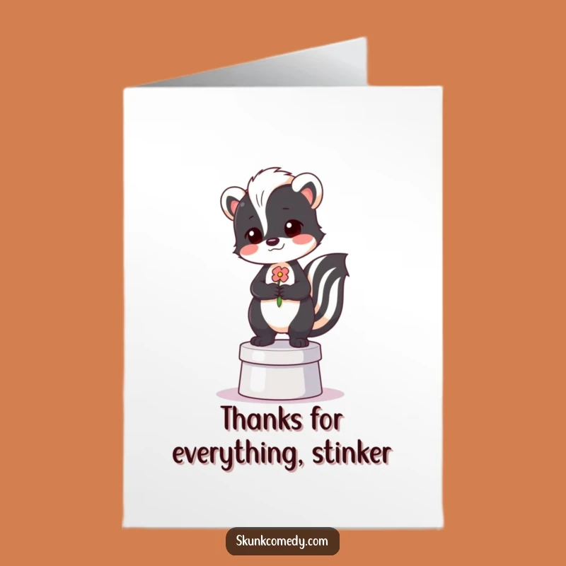 Free Printable Thank You Card: Proud Skunk Flower, Sweet Downloadable