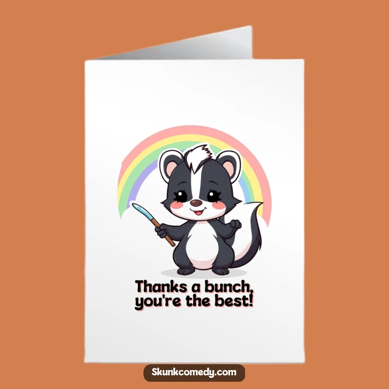 Free Printable Thank You Card: Skunk Rainbow Art, Charming Downloadable Gift