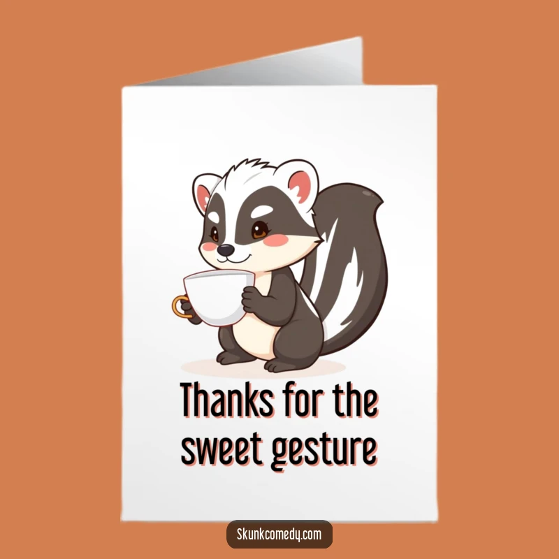 Free Printable Thank You Card: Skunk Teacup Balance - Hilarious Downloadable Gratitude