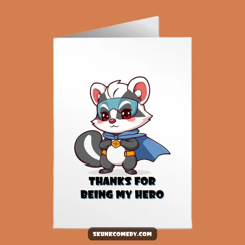 Free Printable Thank You Card: Superhero Skunk - Humorous Downloadable Gratitude