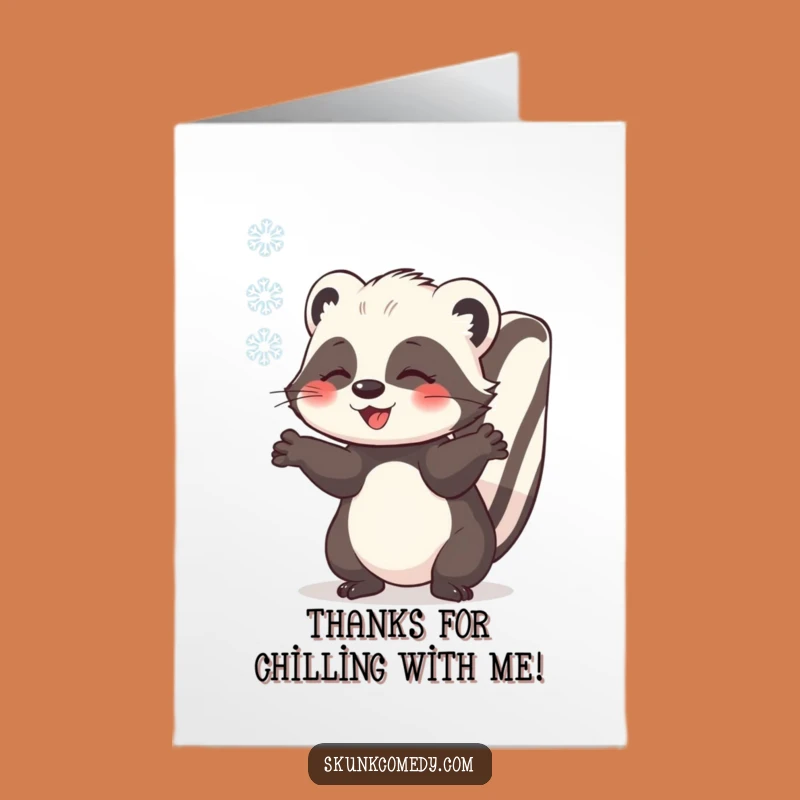 Free Printable Thank You Card: Sweet Skunk Snowflake Thanks Downloadable Gift