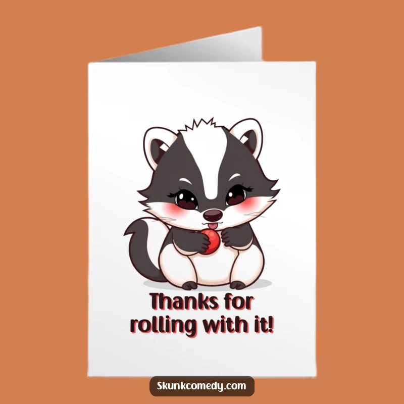 Free Printable Thank You Skunk Card: Berry Dedication, Funny Downloadable Gift