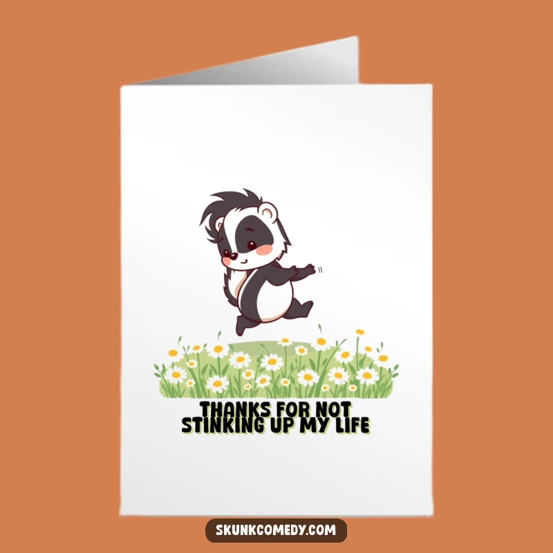 Funny Free Printable Skunk Thank You Card: Skipping Stinker, Daisy Thanks, Downloadable Gift
