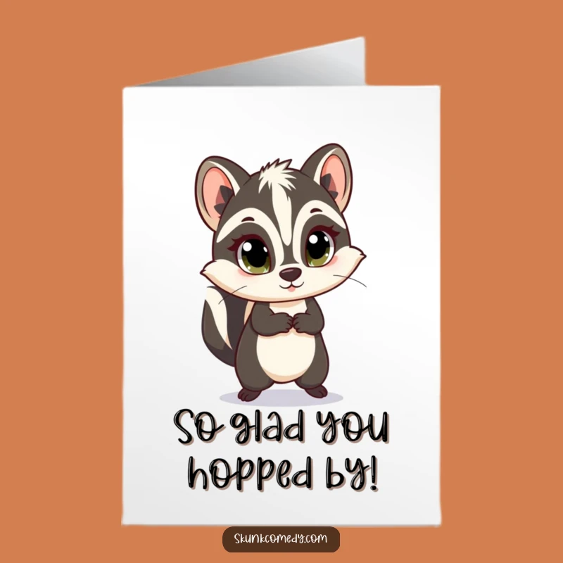 Free Printable Thank You Card: Innocent Skunk Skip Funny Downloadable Gift