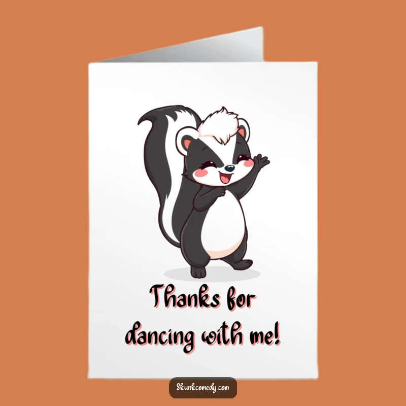 Free Printable Thank You Card: Dancing Skunk Gratitude - Funny Downloadable Gift