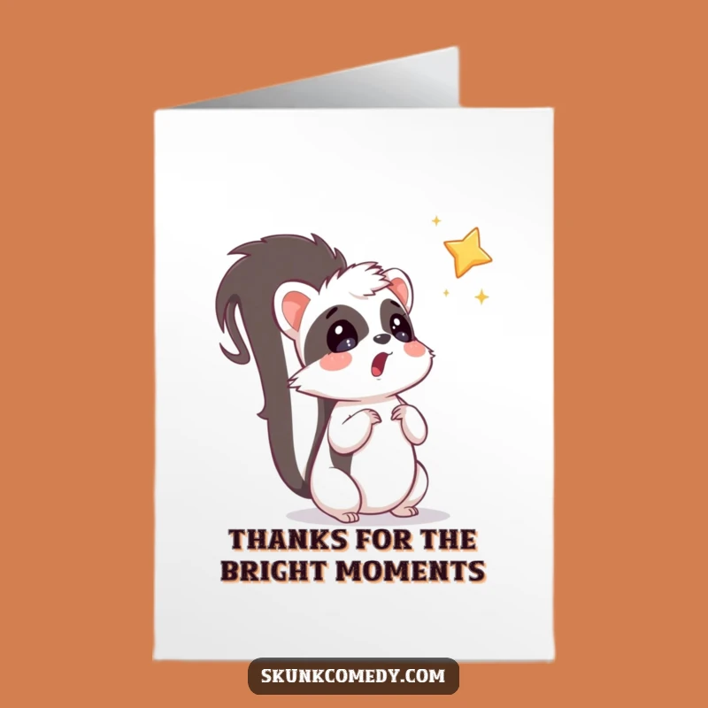 Free Printable Skunk Thank You Card: Surprised Skunk Thanks You for the Stars!