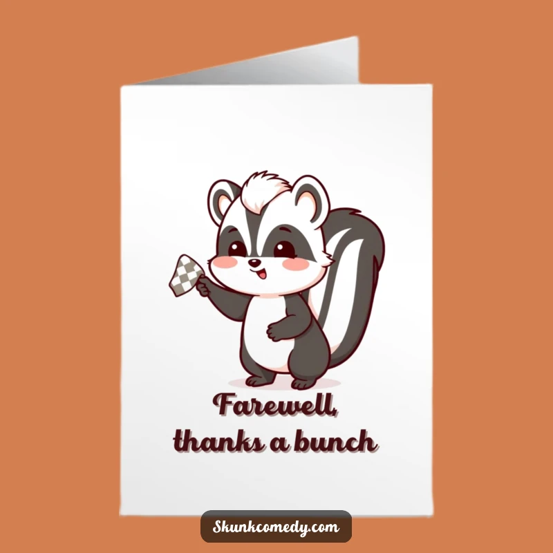 Waving Thanks! Free Printable Skunk Card - Downloadable Gratitude Gift.