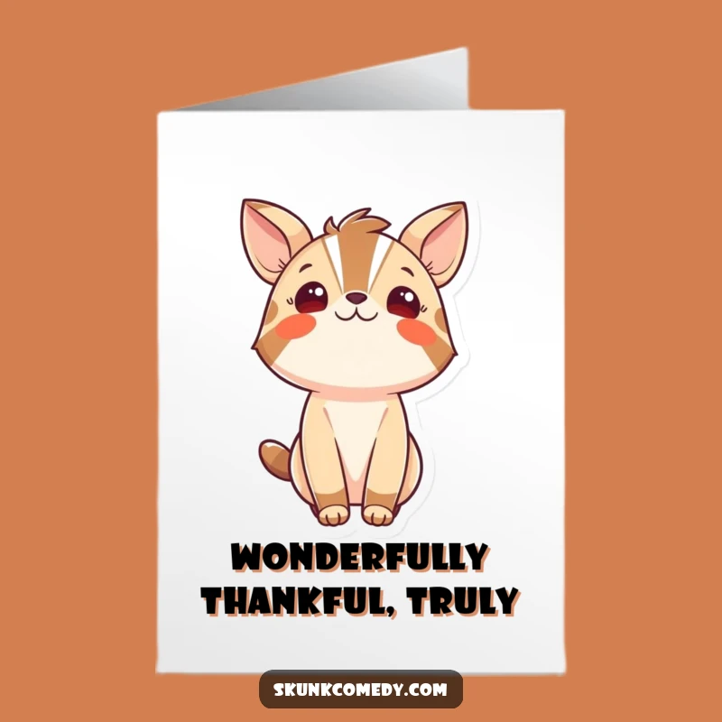 Free Printable Thank You Card: Striped Animal Gratitude - Downloadable Heartfelt Note