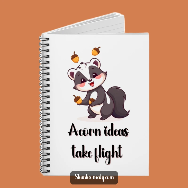 Funny Skunk Juggling Acorns Notebook - Jot Down Talents & Ideas Gift