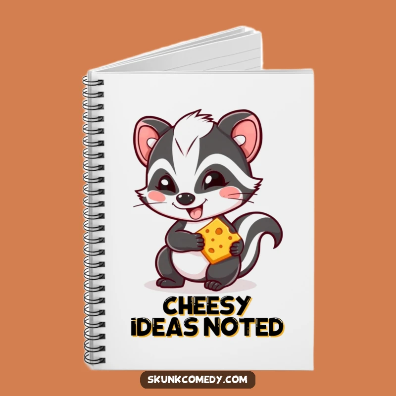 Funny Kawaii Skunk Cheese Notebook - Jot Down Cute Ideas Gift
