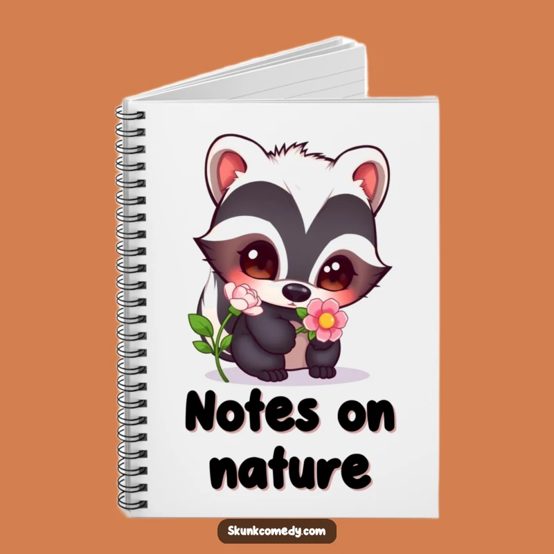 Funny Curious Skunk Notebook: Flower Discovery Journal, Humorous Gift Idea