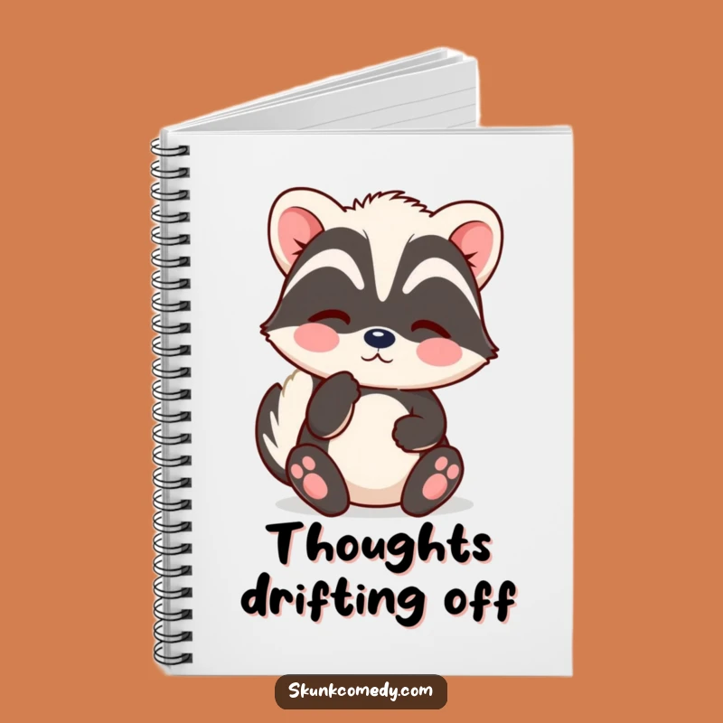 Funny Kawaii Skunk Notebook - Contented Sighing Skunk Journal for Relaxed Notes Gift