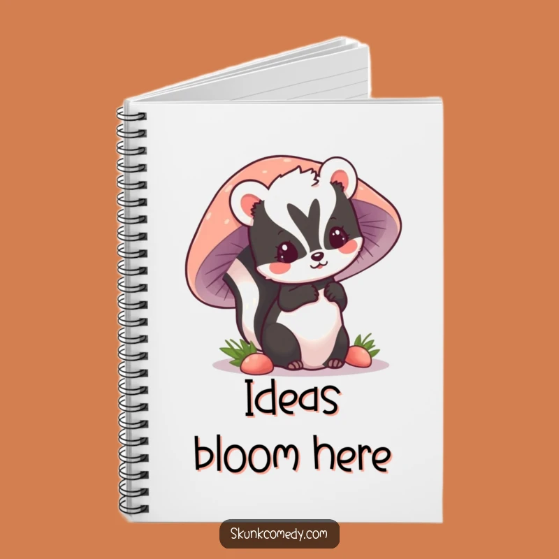Funny Kawaii Skunk Notebook: Cute Mushroom Journal, Hilarious Gift for Writers