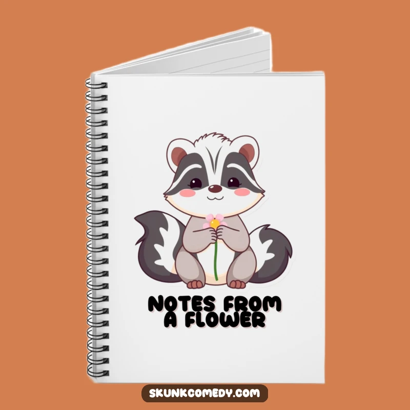 Funny Skunk Flower Notebook - Journal Your Thoughts with Shy Pup Art