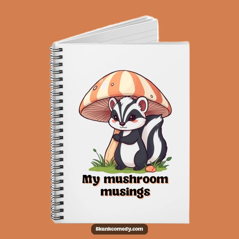 Funny Skunk Mushroom Notebook: Jot Down Secrets With This Peek-a-Boo Skunk