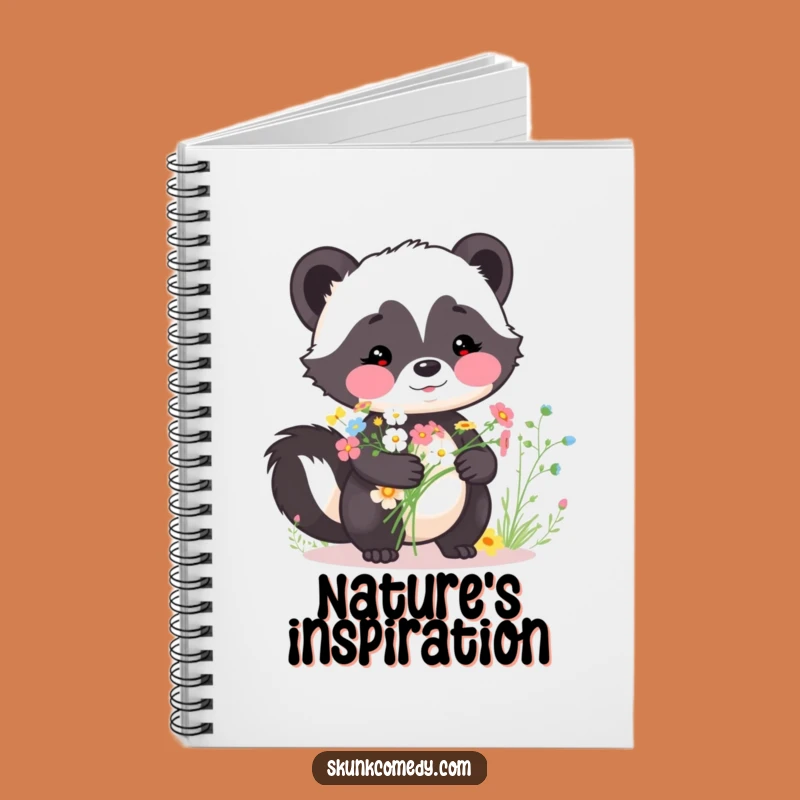 Funny Skunk Bouquet Notebook - Wildflower Journal Gift