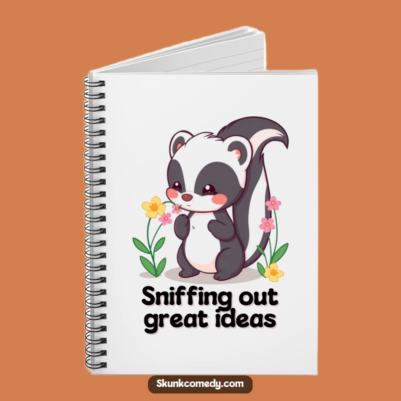 Funny Kawaii Skunk Notebook: Cute Flower Lover Gift