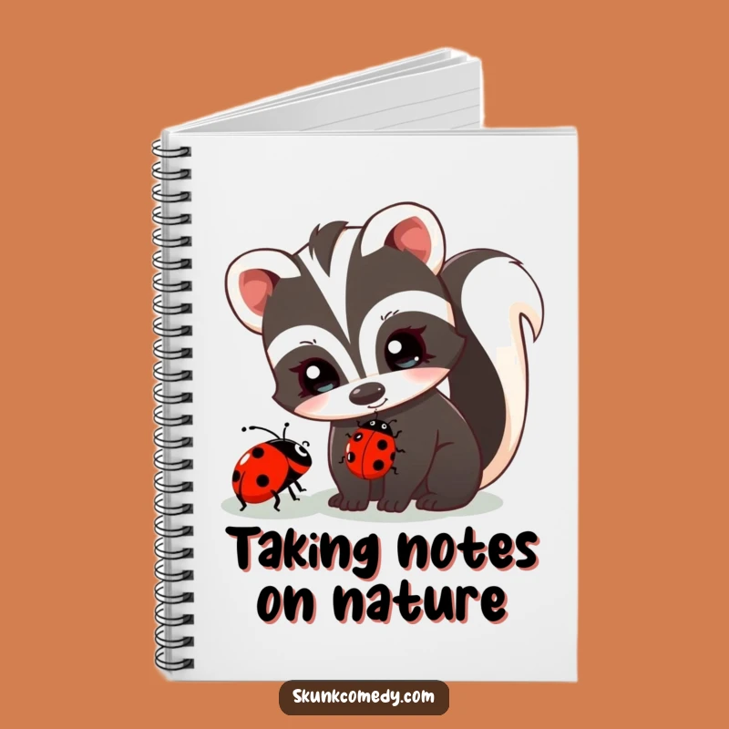 Funny Skunk and Ladybug Notebook - Cute Journal for Notes, Perfect Gift