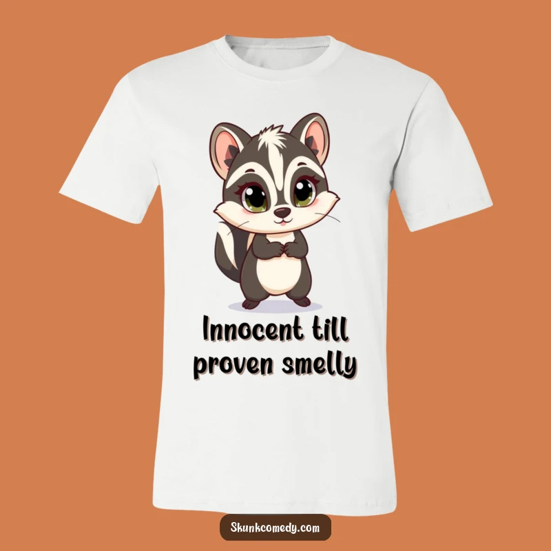 Funny Innocent Skunk Skip T-Shirt: Wear Your Joy With This Cute Skunk Tee