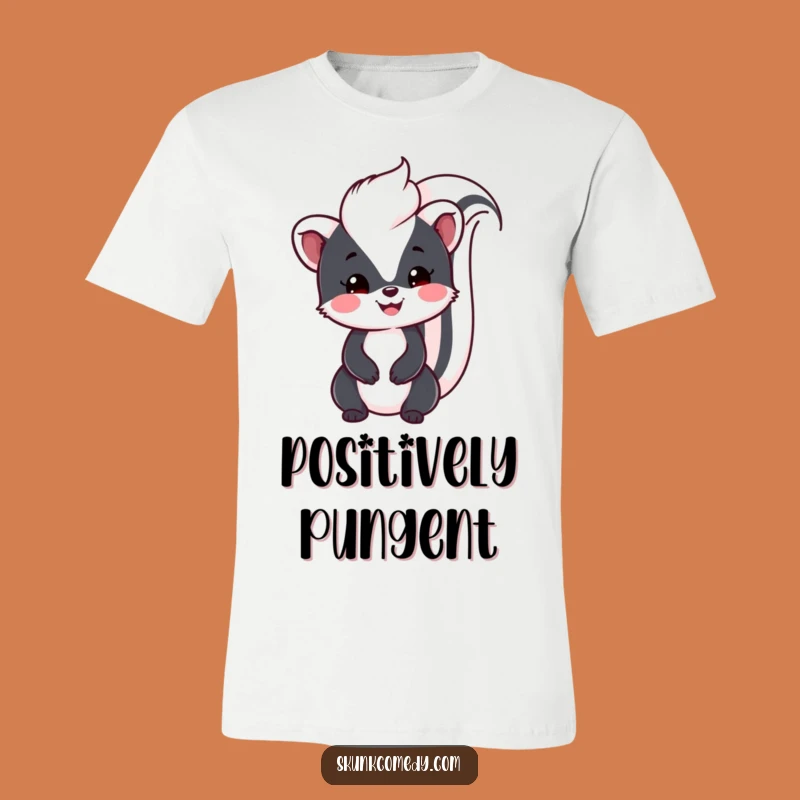 Funny Kawaii Skunk T-Shirt: Friendly smile, a charming funny gift for woodland admirers.
