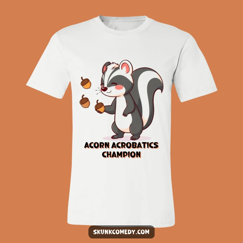 Funny Skunk Acorn Juggler T-Shirt: Wear Your Humor Proudly!