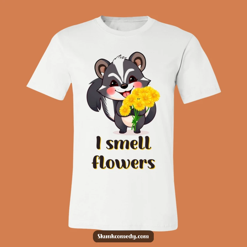 Funny Skunk Dandelion Grin T-Shirt: Wear Your Happiness with This Humorous Tee