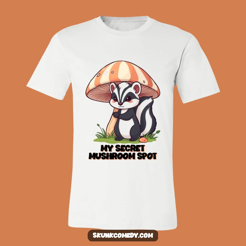 Funny Skunk Mushroom Tee: Cute Peek-a-Boo Skunk T-Shirt, Ideal Funny Gift