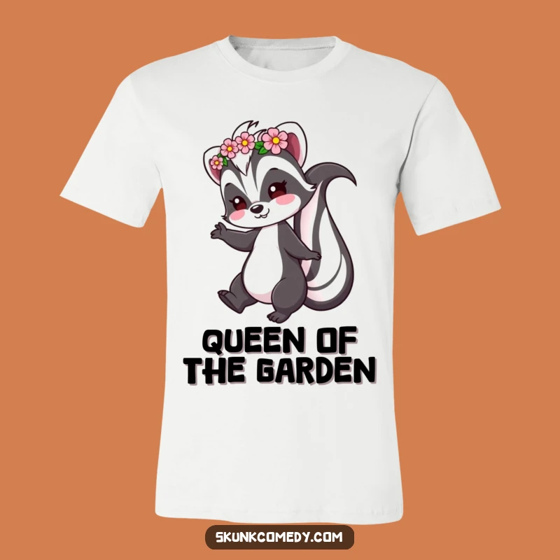 Funny Skunk T-Shirt: Whimsical Flower Crown Gift Twirling