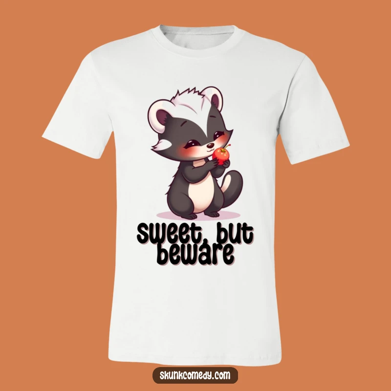 Funny Shy Skunk Berry T-Shirt - Gentle Humor & Comical Skunk Apparel Gift