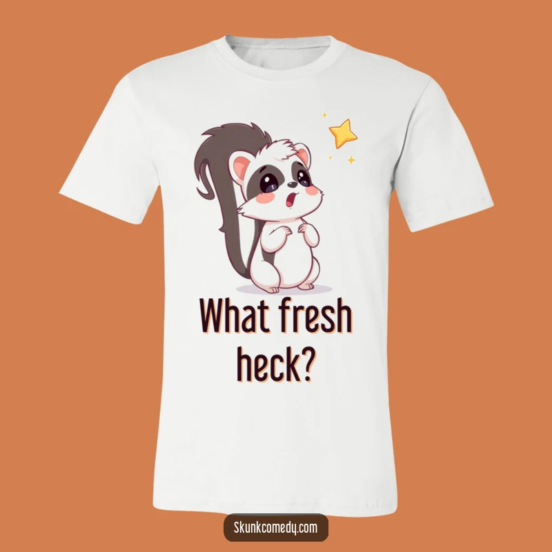 Funny Surprised Skunk Star T-Shirt: Whimsical Animal Apparel Gift