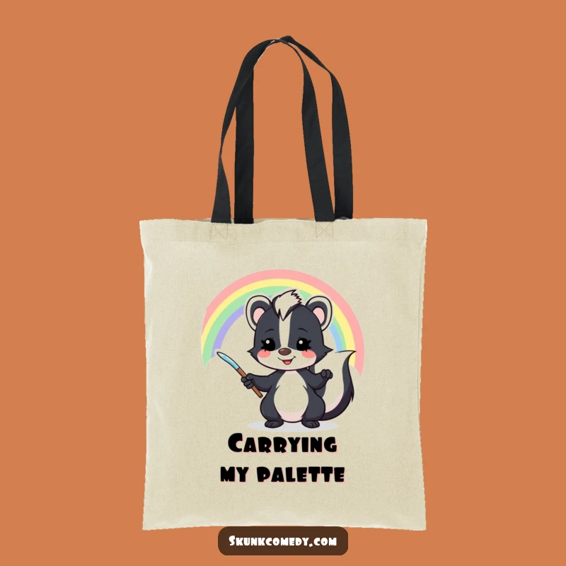 Funny Skunk Rainbow Tote Bag: Carry Your Essentials with Artistic and Hilarious Flair